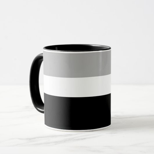 Grau-Weiß-Schwarz-Farben-Design Tasse (Vorderseite Links)