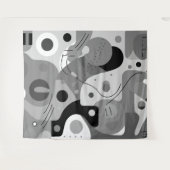 Grau-weiß schwarz, skurrile Formen, modernes Desig Wandteppich (Vorderseite (Horizontal))