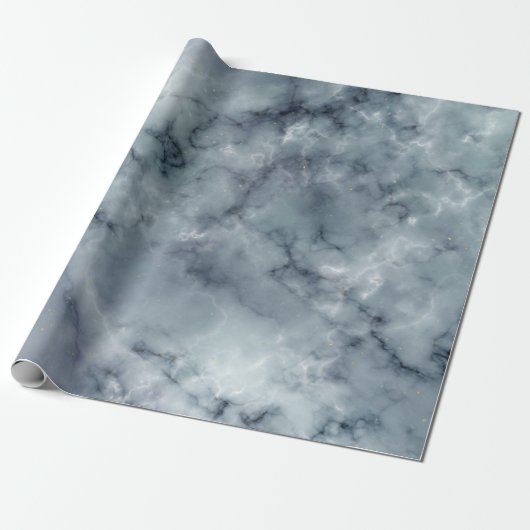 Grau-weiß-schwarzes Marmormuster Geschenkpapier (Ungerollt)
