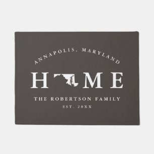Grau-Weiß-Staat Maryland Map Mat, Doormat Fußmatte