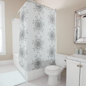 Grau-Weiß-Stammesdesign Duschvorhang (Beispiel)