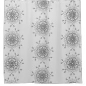 Grau-Weiß-Stammesdesign Duschvorhang (Vorderseite)