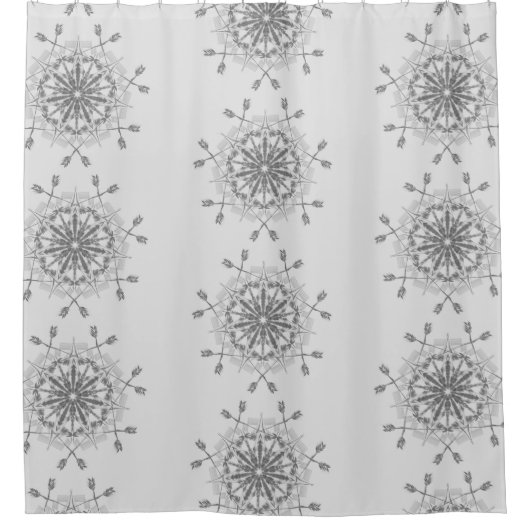 Grau-Weiß-Stammesdesign Duschvorhang (Vorderseite)