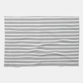 Grau Weiß Streifen Koch Geschirrtuch (Horizontal)