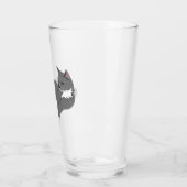 Grau & Weiß Tuxedo Katzenwackelpapier Glas (Links)