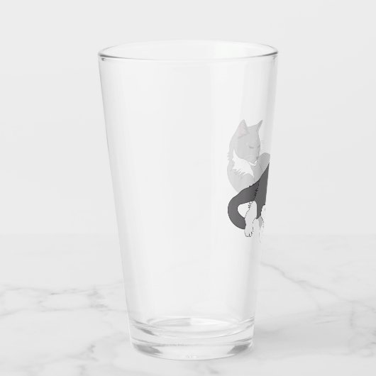 Grau & Weiß Tuxedo Katzenwackelpapier Glas (Rechts)