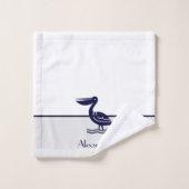 Grau-weiß und blau-pelikanisches Bad bis Badhandtuch Set (Waschlappen)