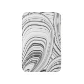 Grau, Weiß und Schwarz Moderne Abstrakte Muscheln Badematte (Vorderseite Vertikal)