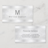 Grau-Weiß- und Silbergrenzen Beruflich Visitenkarte (Vorne/Hinten)
