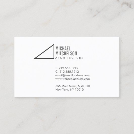 Grau-Weiß-Winkel der rechten Architektur Beruflich Visitenkarte (Rückseite)