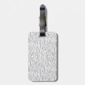 Grau-Weiß-Zebra-Druckmongramm Gepäckanhänger (Rückseite vertikal)