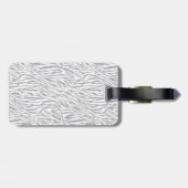 Grau-Weiß-Zebra-Druckmongramm Gepäckanhänger (Rückseite horizontal)