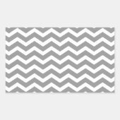 Grau-Weiß-Zickzack Muster Rechteckiger Aufkleber (Vorderseite)