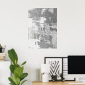 Grau-weiße Abstrakte Mustermauer Poster (Heimbüro)