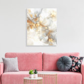 Grau-weiße Alkoholfarbe Leinwanddruck (Insitu (Wohnzimmer))