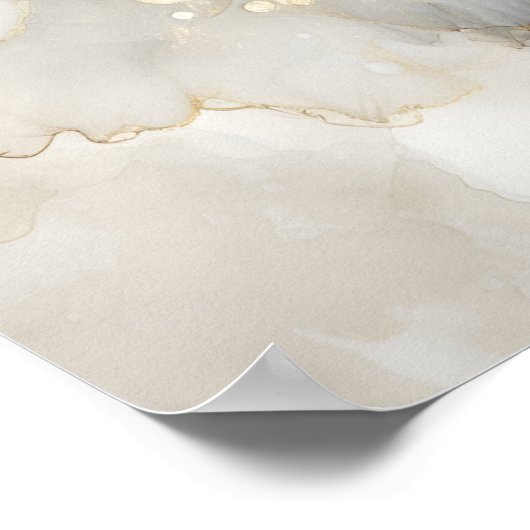 Grau-weiße Alkoholfarbe Poster (Ecke)