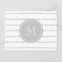 Grau-weiße Aztec-Pfeile Monogramm
