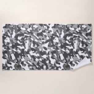 Grau-weiße Camouflage-Druckmuster Strandtuch