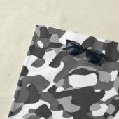 Grau-weiße Camouflage-Druckmuster Strandtuch (Beispiel)