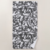 Grau-weiße Camouflage-Druckmuster Strandtuch (Vorderseite)