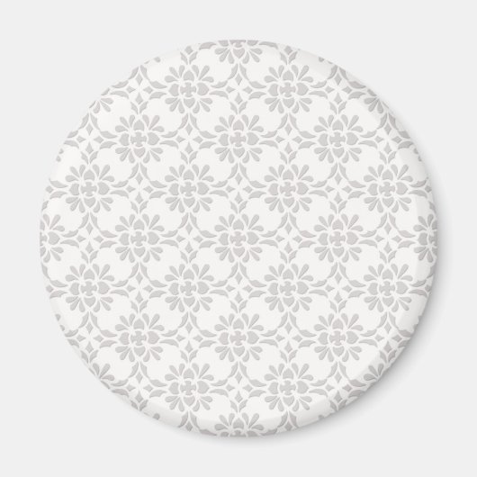 Grau-weiße Damaskusmuster Magnet (Vorne)