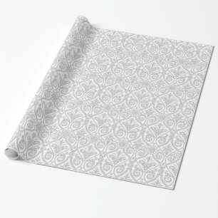 Grau-weiße Damast-Geschenkverpackung Geschenkpapier