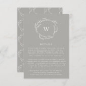 Grau-weiße Einfache Kleider-Hochzeitskarte RSVP Karte (Vorne/Hinten)