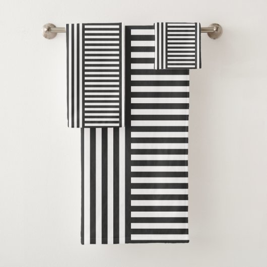 Grau-weiße Geometrie Badhandtuch Set (Insitu)
