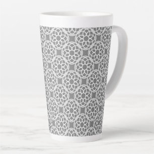 Grau-weiße geometrische nahtlose Muster Milchtasse