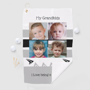Grau-weiße Grandad-Fotos Golfhandtuch