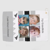 Grau-weiße Grandad-Fotos Golfhandtuch (Horizontal)