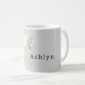 Grau Weiße Herzen Regenschirm Kaffeetasse (VorderseiteRechts)