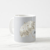 Grau Weiße Herzen Regenschirm Kaffeetasse (Vorderseite Links)