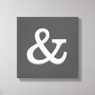 Grau-weiße Leinwand mit Ampersand