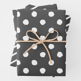 Grau & Weiße Lustige Mehrfachmuster Geschenkpapier Set