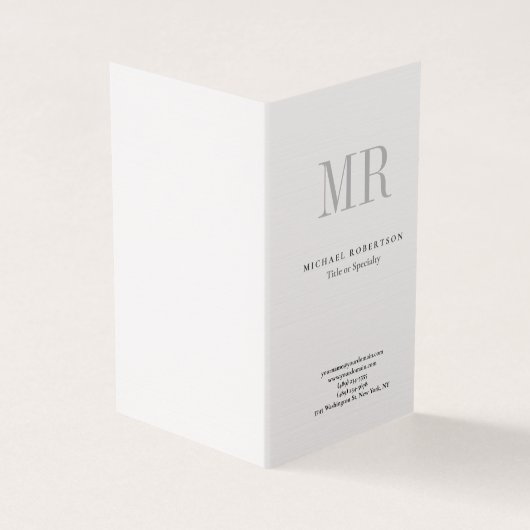 Grau-weiße Minimalistische Leine Visitenkarten (Vorderseite)