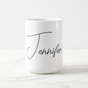 Grau Weiße Moderne Minimalistische Handschrift Nam Kaffeetasse