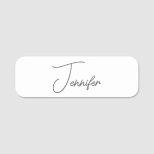 Grau Weiße Moderne Minimalistische Handschrift Nam Namensschild