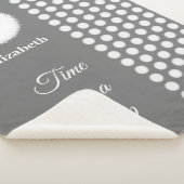 Grau-weiße Monogramm-Zeit für ein Nickerchen Sherpadecke (3/4)