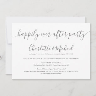 Grau Weiße Party-Foto-Hochzeit für ein glückliches Einladung