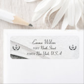 Grau-weiße Rücksendeadressen-Aufkleber (Insitu)