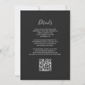 Grau Weiße Silber Achat Schiefer QR Code Hochzeit Einladung (Rückseite)