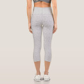 Grau-weiße Spitzen Capri Leggings (Rückseite)