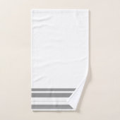 Grau-weiße Streifen Badhandtuch Set (Handtuch)