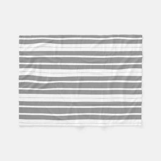 Grau-weiße Streifen Fleecedecke (Vorderseite (Horizontal))