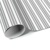 Grau-weiße Streifen Geschenkpapier (Rolleneckpunkt)