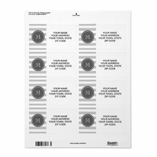 Grau-weiße Streifen-Muster, Karkohlemonogramm (Vorne)