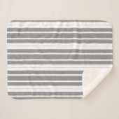 Grau-weiße Streifen Sherpadecke (Vorderseite (Horizontal))