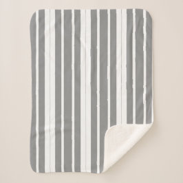 Grau-weiße Streifen Sherpadecke