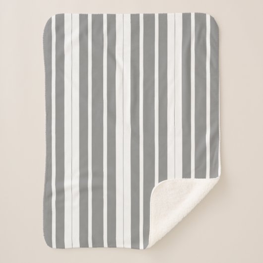 Grau-weiße Streifen Sherpadecke (Vorderseite)